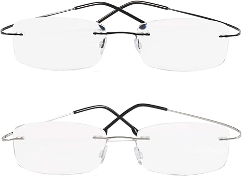 Miniatura 2 de Juego de 2 gafas de lectura sin montura de metal de titanio ultra ligeras para hombres y mujeres