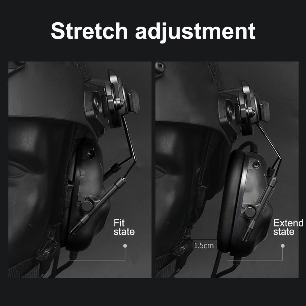 Support D'adaptateur de Casque Tactique, Support Suspension de Casque Réglable en Rotation à 360 ° Ensemble D'adaptateur de Casque pour Rails de Guidage de Casque de 19 à 21mm