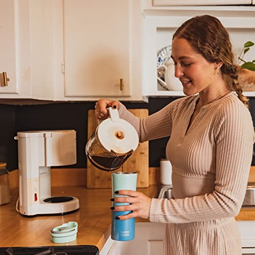 Bottlebottle Bottle Bottle Insulated Coffee Tumblers With Dual-Use Lid And Straw Double Walled Iced Travel Coffee Mug For Woman And Man 18 Oz Stainless Steel Tumbler With Handle(Green Blue #TOP1