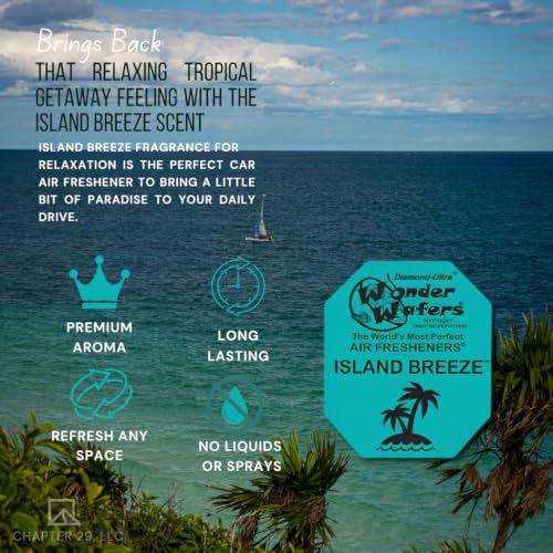 Image of Wonder Wafers 75 Count Air Fresheners Individually Wrapped, Island Breeze Fragrance