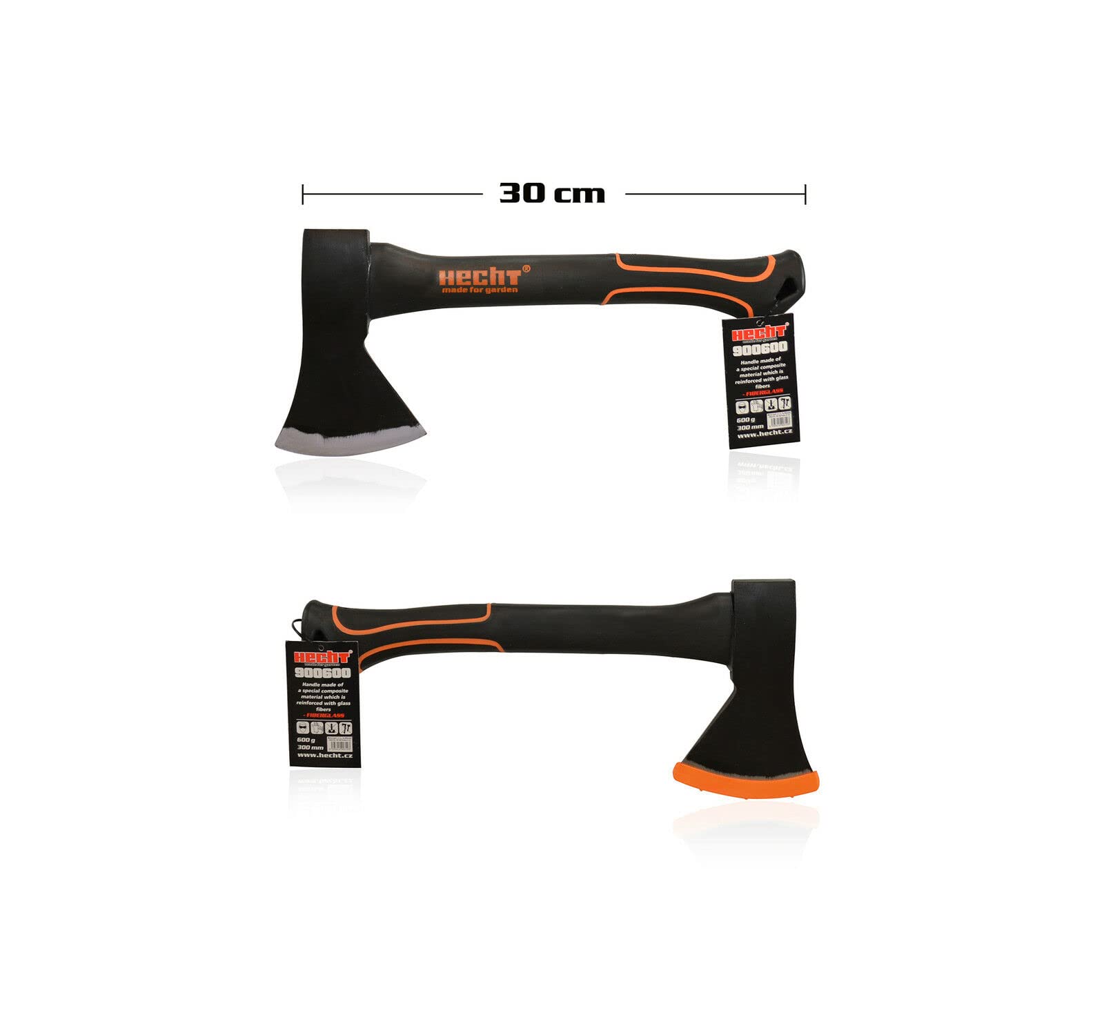 Hecht Axt Set - Spalthammer für effektives Spalten von Holz - Beil Spaltaxt für müheloses Bearbeiten von Brennholz - Gummierter Fiberglas Handgriff für sicheren Halt - Keilförmiger Spaltkopf