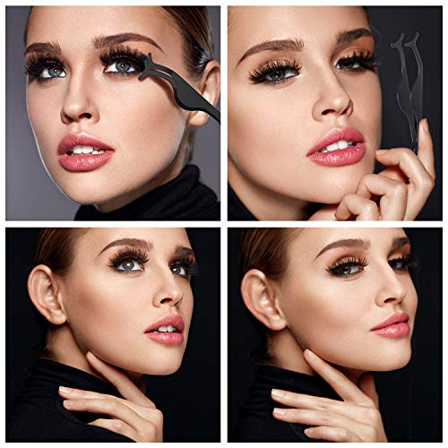 image for Honoson 12 Pieces False Eyelashes Applicator Tool Stainless Steel Eyel