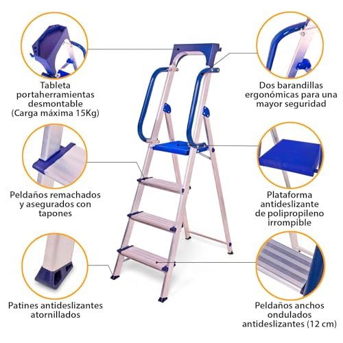 Escalera de tijera HOSTRÖM Secure Pro con altura de plataforma 89 cm 3