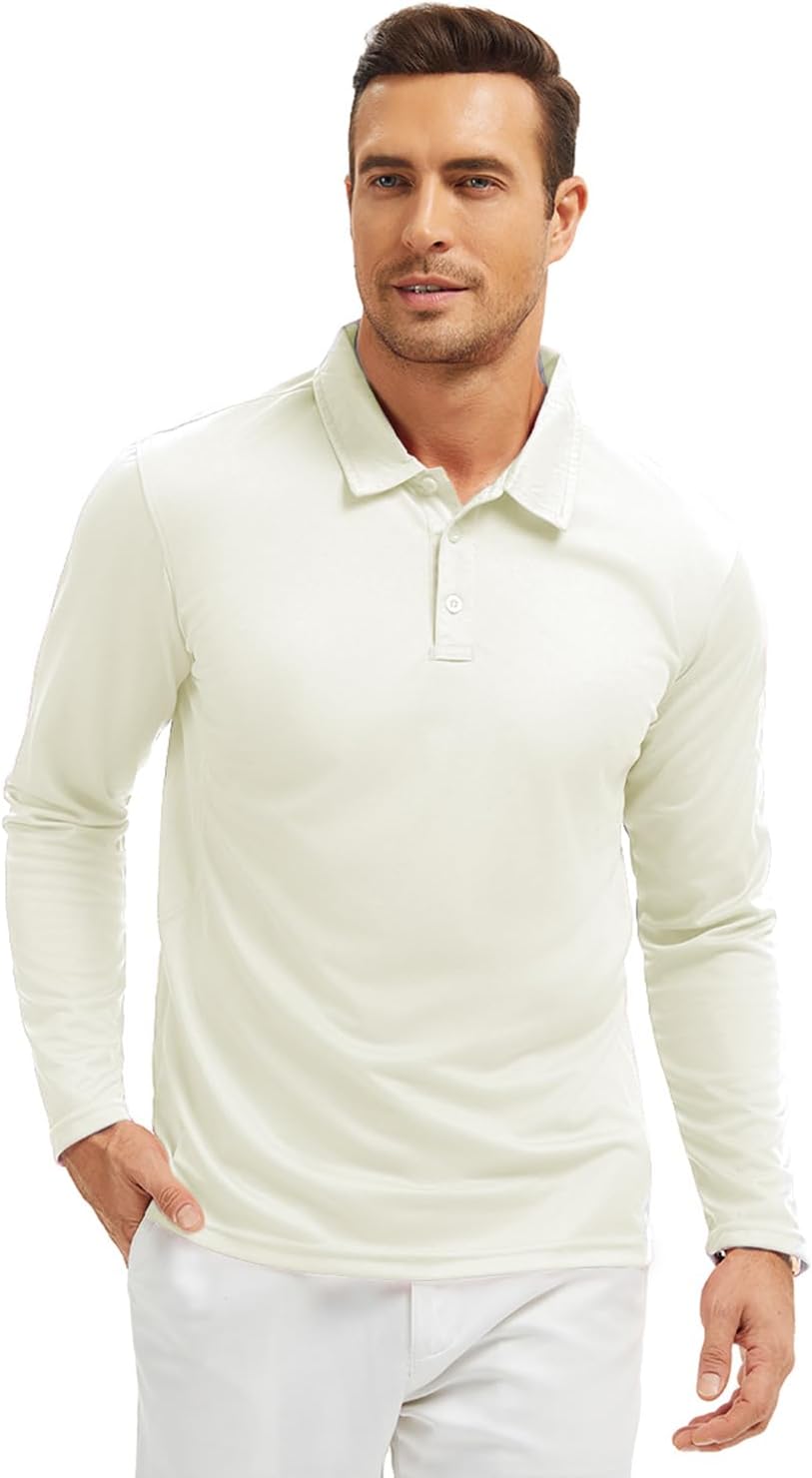 GYMELITE Men's Golf Polo Shirt Short and Long Sleeve Quick Dry Moisture Wicking Performance T Shirt for Casual Work Athletic - Image 2