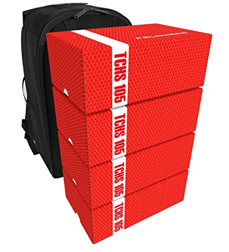 Feldherr Backpack avec 4 Storage Boxes TCHS105 pour jusqu'à 6400 cartes de jeu et cartes à collectionner (compatible avec par exemple Magic The Gathering, Pokémon, LCG), Design:TCHS105 red Cover