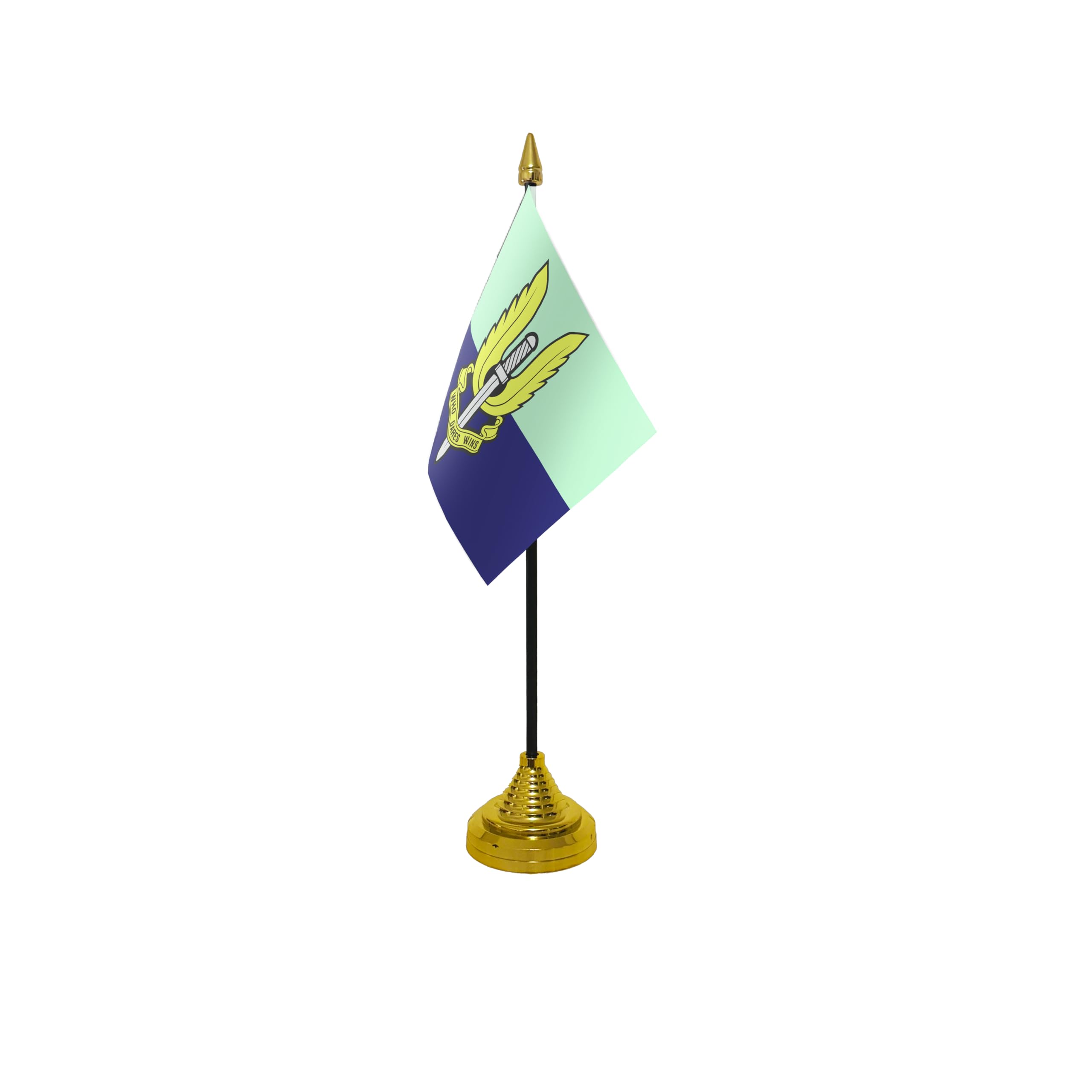 Flagtex Special Air Service (SAS) Blue Small Table Flag With Gold Base