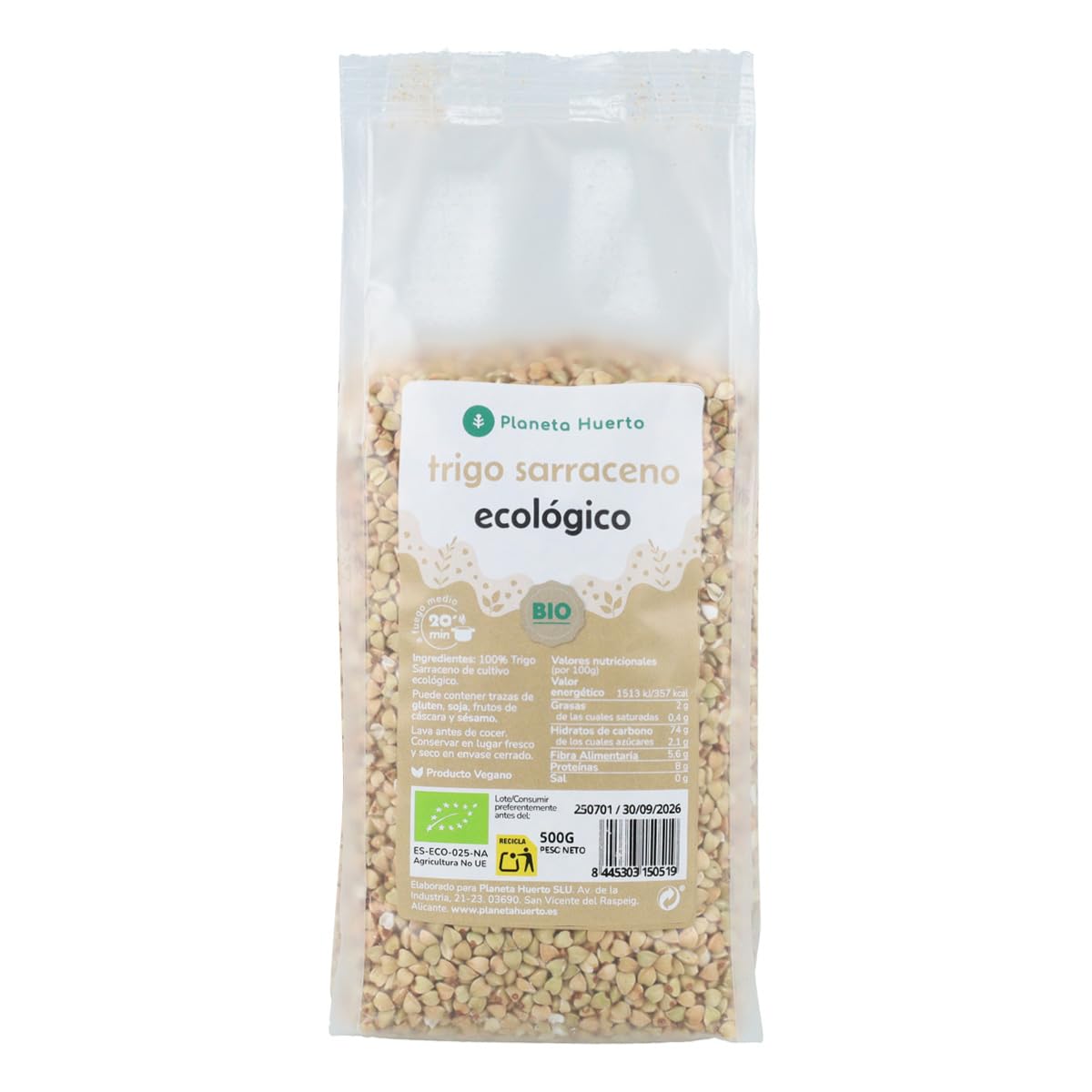 PLANETA HUERTO | Trigo Sarraceno Ecológico 2,5kg, Pseudocereal Sin Gluten Rico en Proteína Completa, Fibra, Antioxidantes y Minerales - Trigo Sarraceno Ideal para Ensaladas, Yogures — view 6