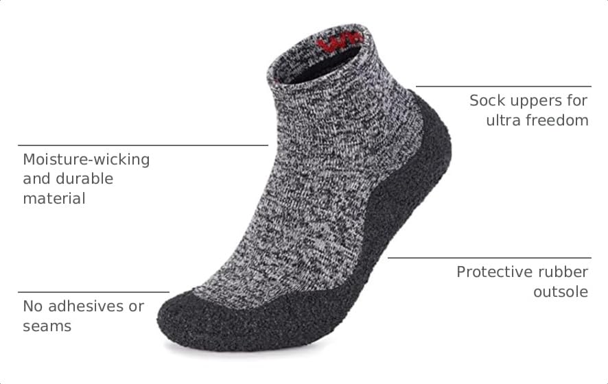 Image of WHITIN Ultra Portable Barefoot Sock Shoes for Women and Men YG02 | Eco-friendlier, Multi-Purpose, Zero Drop, Minimalist, Water Yoga Beach Aqua Aerobic Shoes with Rubber Bottoms