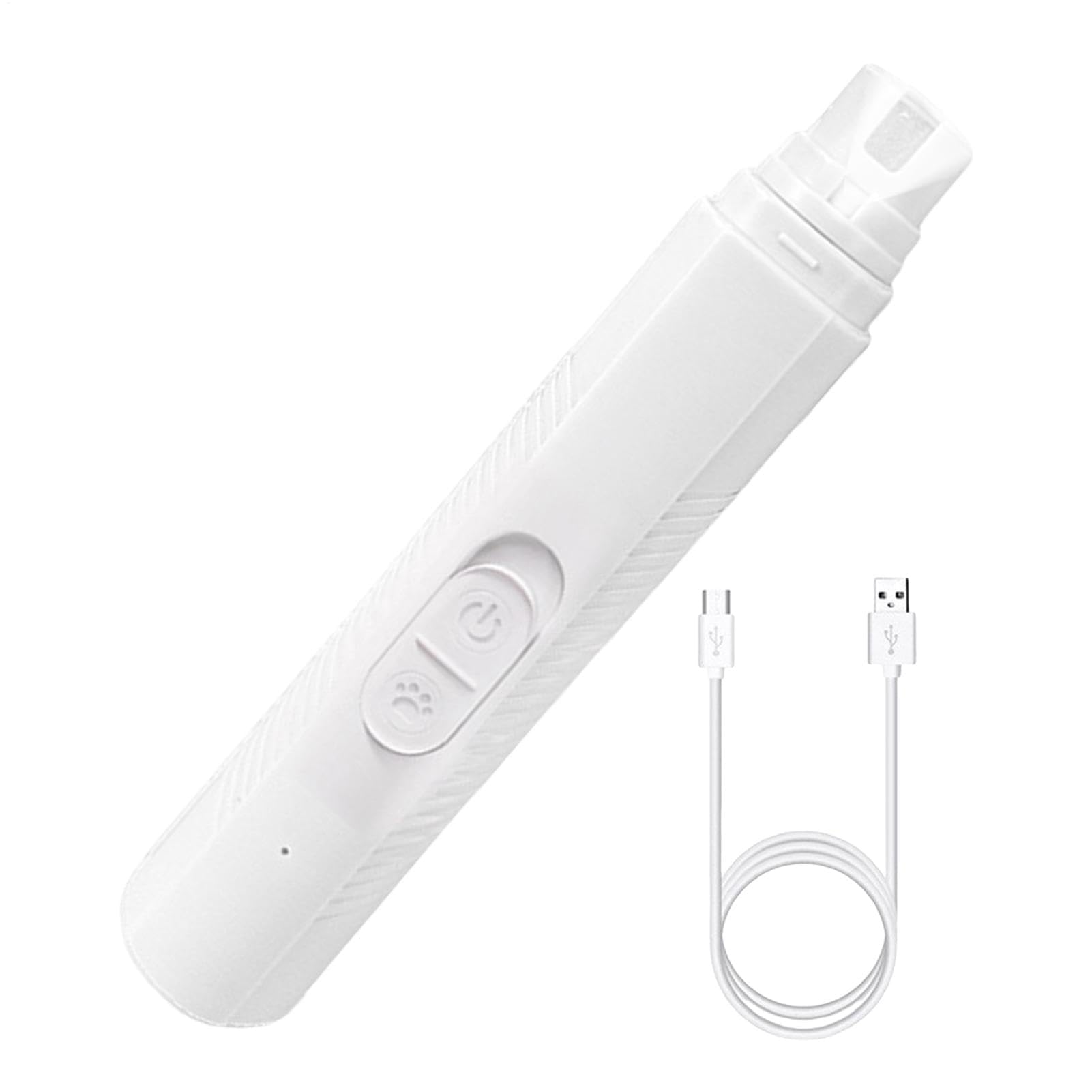 Nagelschere für Haustiere, Haustier-Nagelschleifer, Hundepfotenschneider, kabelloser LED-Elektrohund, leiser Katzennagel, professionelles Pflegewerkzeug for C(White)