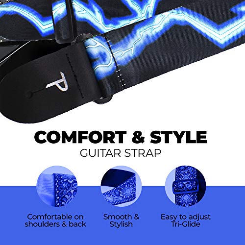 Perri’s Leathers Ltd. – Sangle de Guitare – Polyester – Bleu éclair – Ajustable – Pour Guitares Acoustiques / Basses… - Les Beatles, Paul McCartney, John Lennon, RIngo Starr, George Harrison Perri's Leathers Ltd. - Sangle de Guitare - Polyester - Bleu éclair - Ajustable - Pour Guitares Acoustiques / Basses… – Image 8