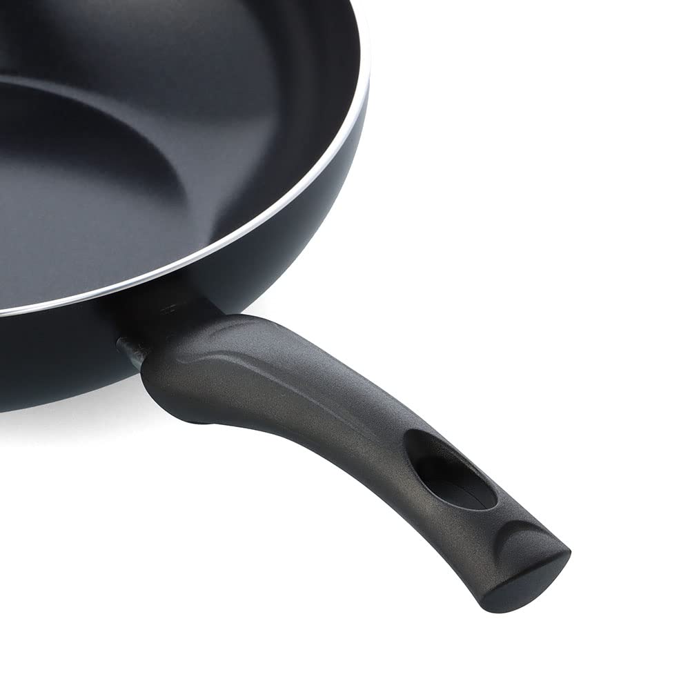 BK Brillante sano cerámica antiadherente inducción compatible 24cm y 28cm sartén Set, horno y caldera seguro hasta 160C, duradero y profesional, apto para lavavajillas, libre de PFAS, negro