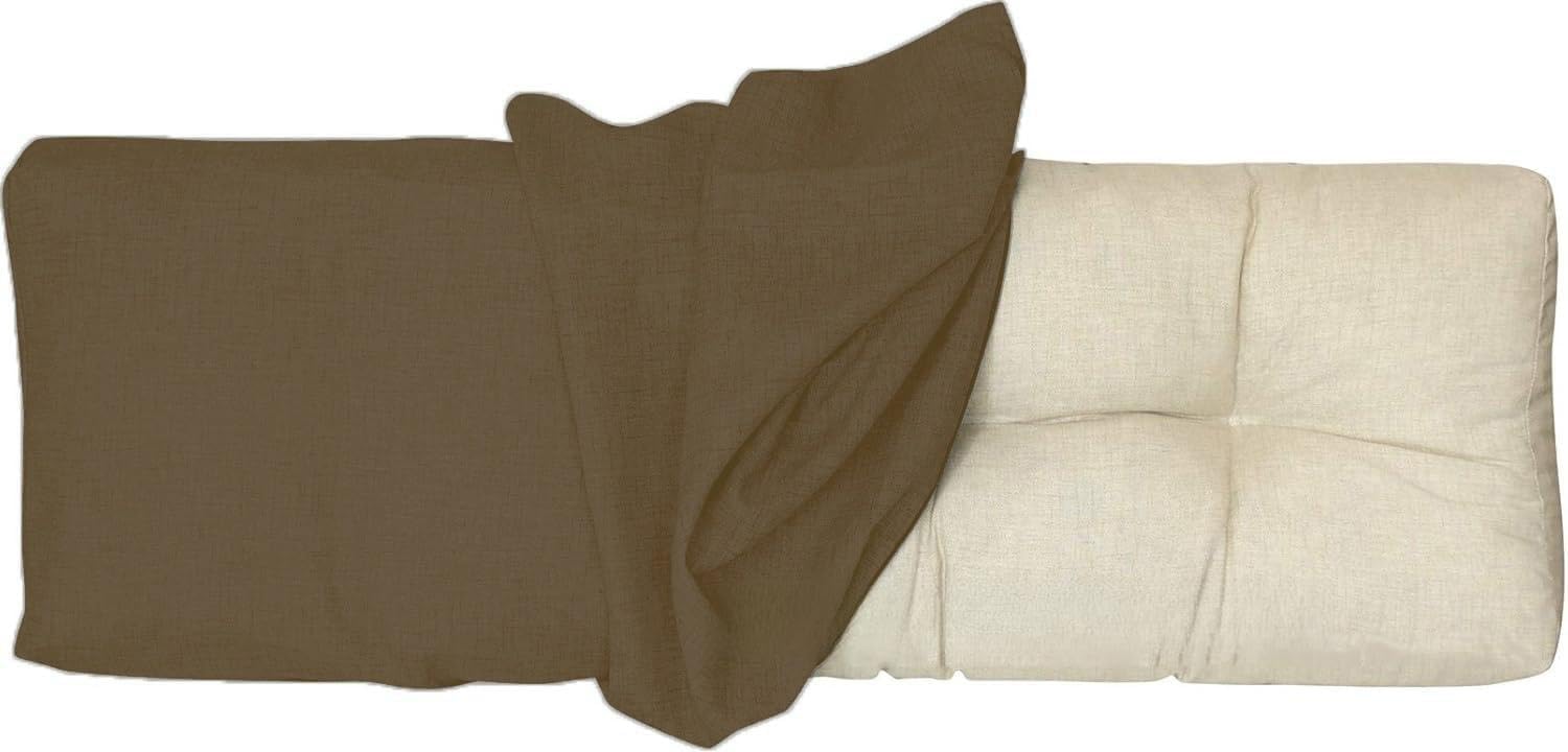 Sitzbankhussen für drinnen und draußen, rutschfester Ersatz für 2-/3-Sitzer, passend für 120 x 40, 110 x 40, 140 x 45, 150 x 50, Braun, 160 x 35 x 10 cm dick
