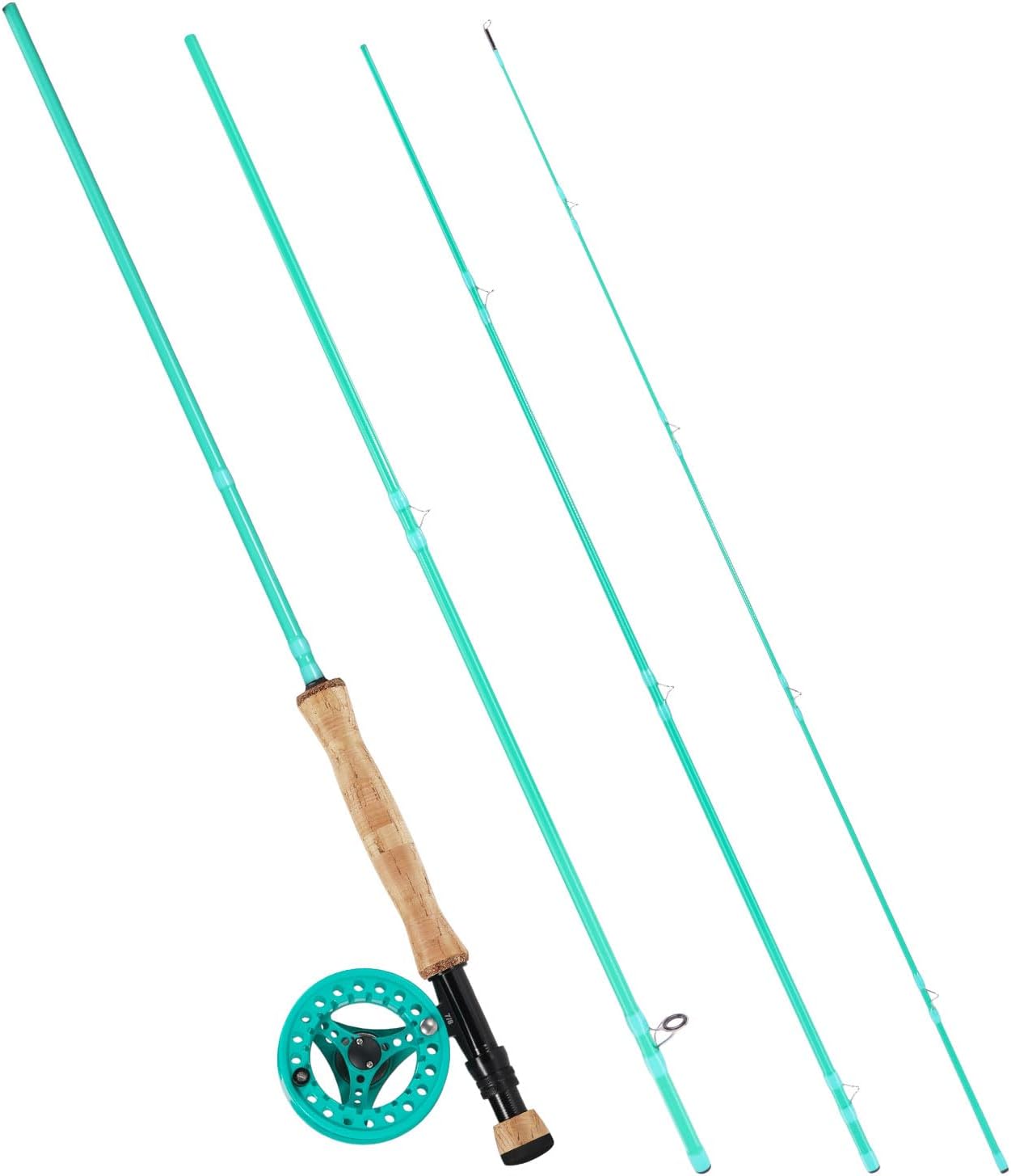 Sougayilang Fly Fishing Combo, 4 Piece Fly Rod and CNC Machined Aluminum Alloy Reel Complete Starter Package with Rod Bag