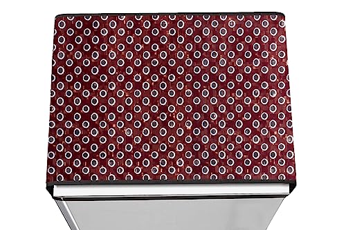 Image of Stylista Refridgerator top Cover Suitable for Samsung RR21C2F25HS /HL, 189 Liter Fridge, Dimension (WXD) 71x109 CM, Symmetric Pattern Red