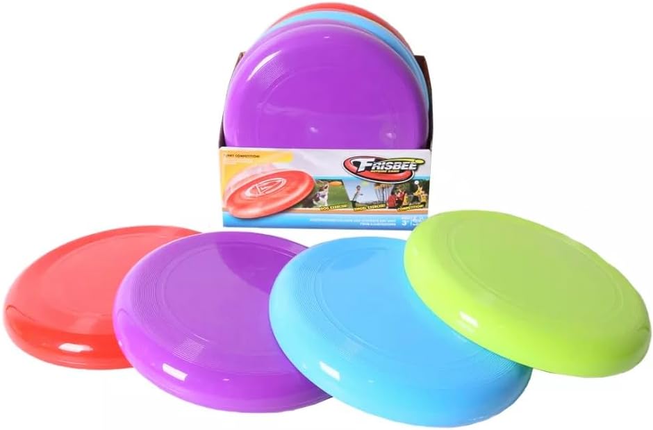 Disc Flyer Toy 9 inches Air Plastic Flyer Frisbee Game Flyer Dog Frisbee for Outdoor Excise Training- 12 Pack