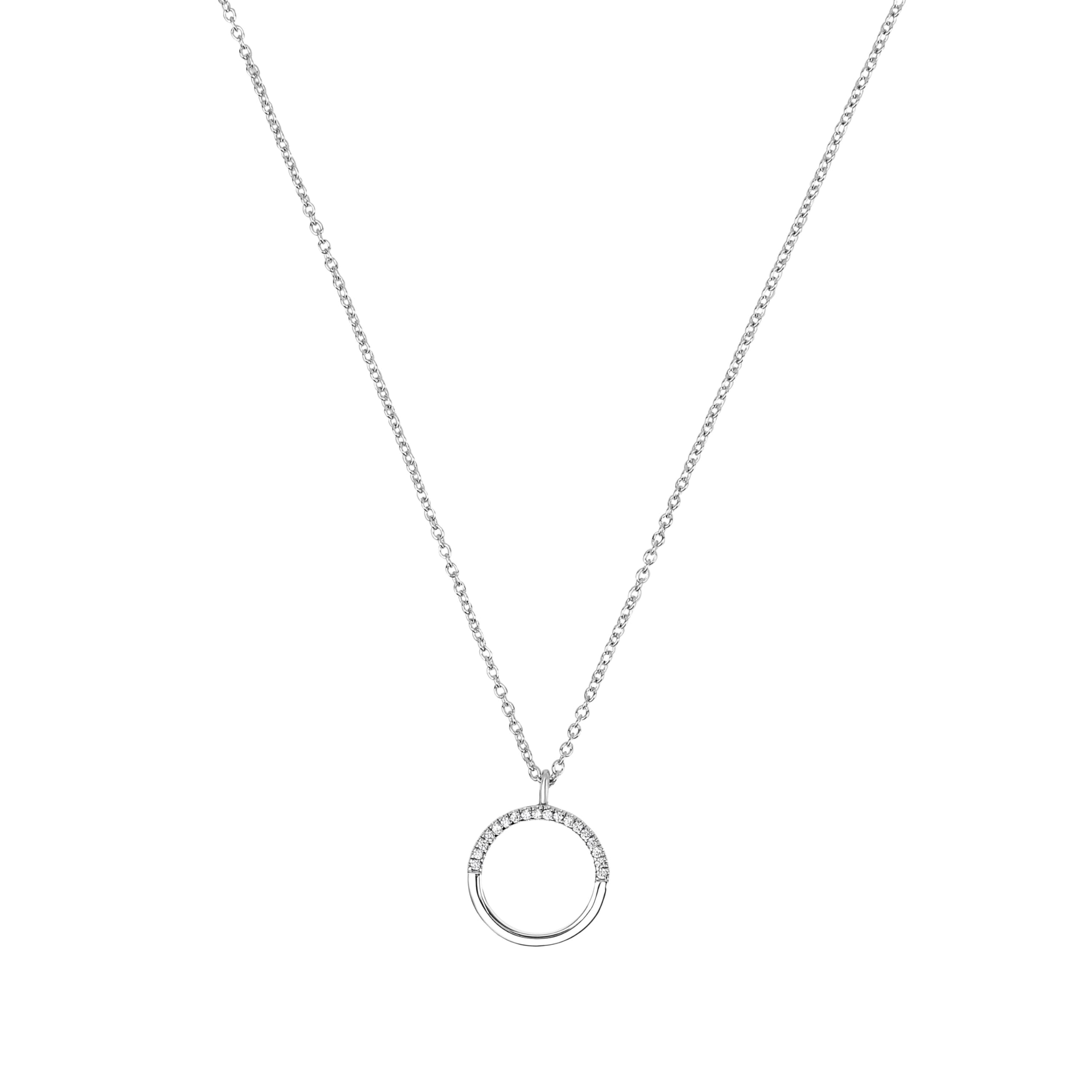TOM TAILOR - Collana da Donna in Argento 925 - con Zircone - Ciondolo a Cerchio