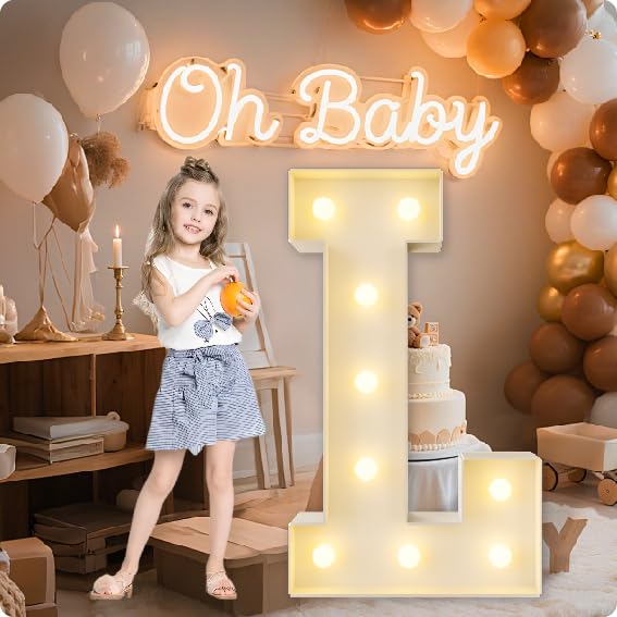 HXWEIYE Large Marquee Letter L, 3FT Battery Operated, Easy to Assemble
