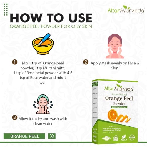 Image of Attar Ayurveda Orange Peel Powder For Face Skin Whitening (200 Grams)