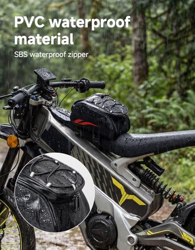 Image of KEMIMOTO Dirt Bike Frame Bag, Waterproof Front Battery Bag Fits for Sur-Ron | Storage Pouch for Light Bee X, S X160, X260 Soleil 01 E-Ride Pro SS /S ridstar q20 Talaria E-Bike,Dual Sport 2.5L Red
