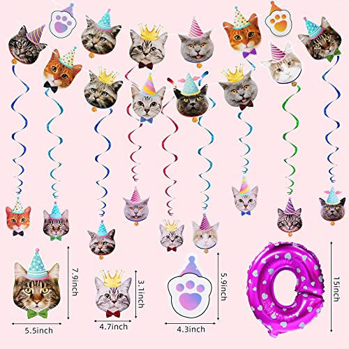 Cat Party Supplies Decorations Set Cat Face Party Banner Meow Letter Balloon Banners And Cat Face Hanging Swirl Cat Party Supplies For Cat Lover Kids Cat Theme Birthday Party Pet Adoption Party #TOP4