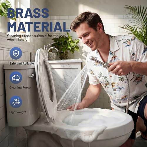 Greenspring Brushed Nickel Handheld Bidet Sprayer Attachment for Toilet Adjustable Pressure Cloth Diaper Sprayer Bidets for Attachment Toilet with Interchangeable Spray Heads, Brass by Greenspring - Image 3