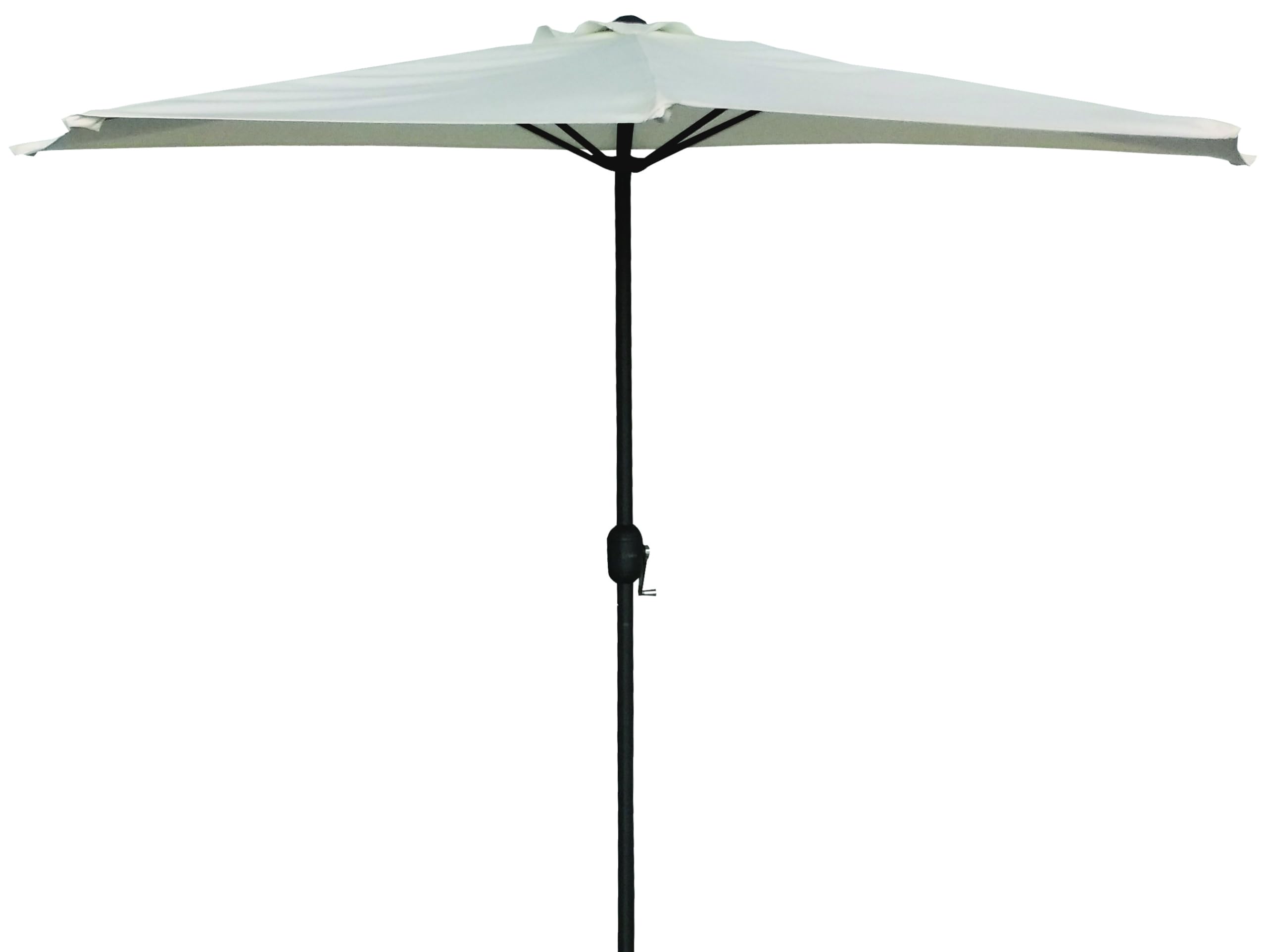 Ombrellone Mezzaluna 300x150x250h da Muro e Parete Palo Ø38 mm - Salvaspazio, Terrazzo, Balcone, Manovella, Protezione UV, Parasole, Idrorepellente - Base Inclusa