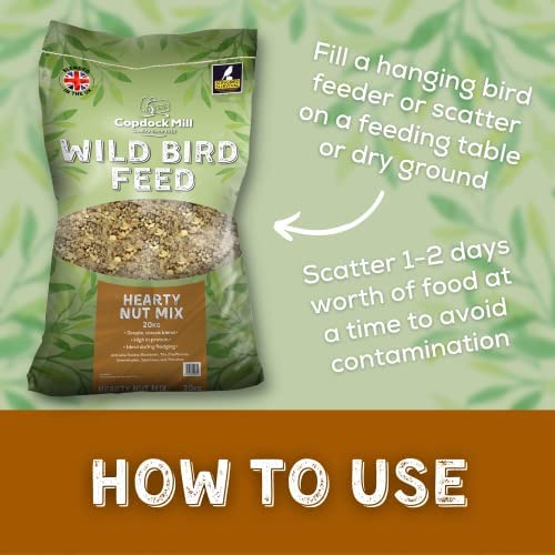 Copdock Mill Peanuts & Sunflower Hearts Bird Food 20kg - Hearty Nut Mix Bird Seed Blend with Sunflower Hearts and Peanuts for Wild Birds - High in Protein - Suitable for All Wild Bird Species - Image 4