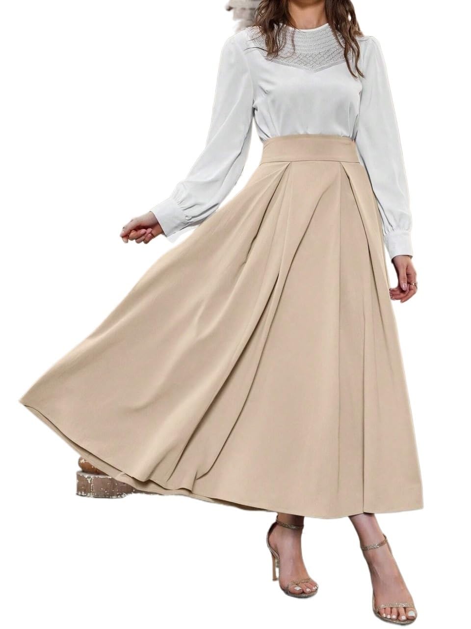 Womens Trendy Elegant Skirt Elegant Solid Color High Waist Skirt