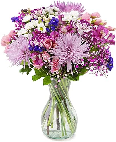 Delivery By Thursday,March 9th,Arabella Bouquets Fresh Cut Purple Extravagance Flowers with Vase