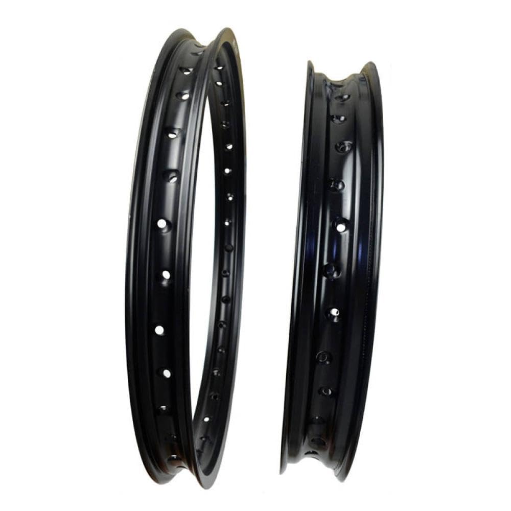 Motorradfelge aus Aluminium, 2,15 x 19, 1,60 x 21, Stärke mit 36 ​​Speichenlöchern, Schwarz, kompatibel mit verschiedenen Motorradmodellen, Aftermarket-Ersatz