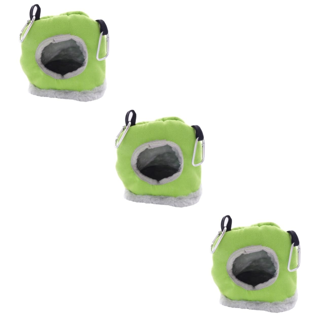 FRCOLOR 3 Piezas Cama Cacatúa Cabaña De Pájaros Hamaca De Hámster Pájaro De Invierno Pájaro De Peluche Perico Cama De Ardilla Choza De Loros Muñecos Mantener Caliente Pájaro De Juguete