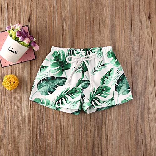 Image of BULINGNA Toddler Baby Boys Swim Shorts Coconut Tree and Leaves Print Swimming Trunk Kids Boy Waves Swimwear