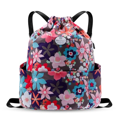 Sac à cordon de serrage léger imperméable HUA ANGEL Fleur de