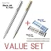 Zebra Mini Ballpoint Pen/0.7mm Black Ink/T-3 (Silver Body) & T-5(Silver+Gold Body) each 1Pen + 2 Refills(1Black Ink & 1Blue Ink) Value Set/With Our Shop Original Product Description