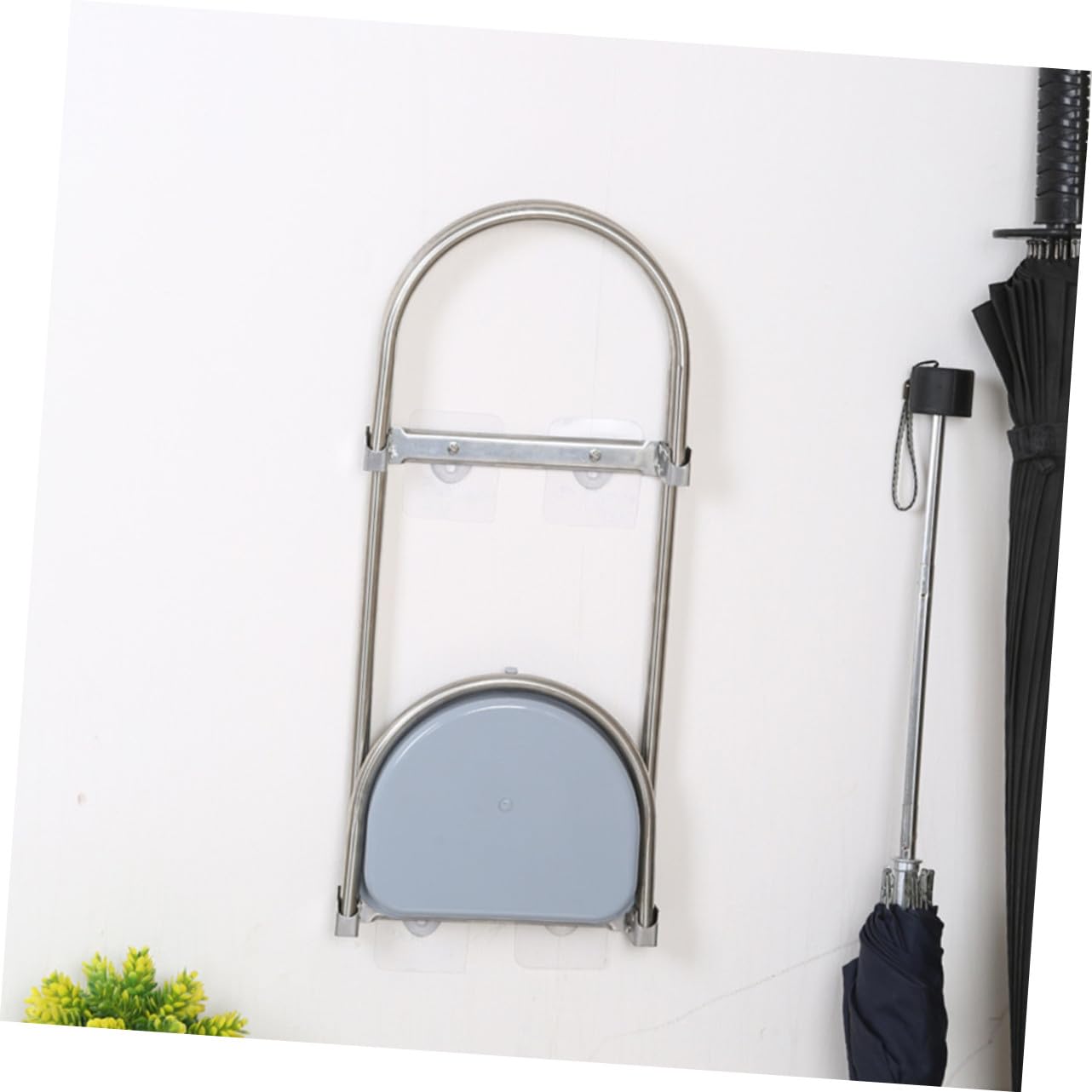 Porta Ombrelli da Parete Pieghevole in Acciaio Inox Blu | Grande Capienza, Uso per Casa e Ristorante, Installazione Multipla Parti in Plastica