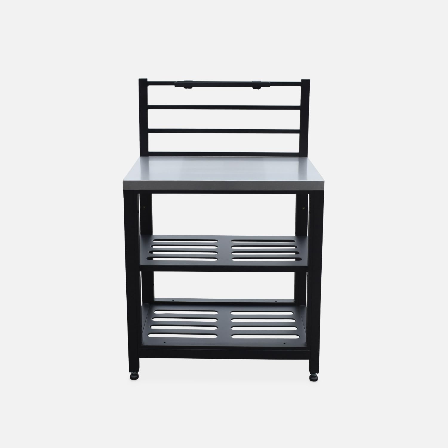 Modulo cucina da esterno in acciaio 2 ripiani, 80cm Nero - 48x80x124 cm