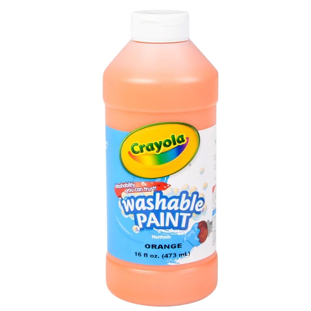 Crayola Washable Paint, Orange, 16oz