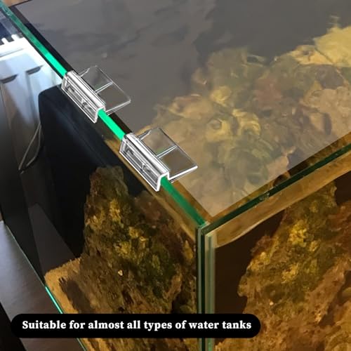 Image of Sliverdew 6 PCS Aquarium Lid Clips, 6mm Clear Acrylic Fish Tank Lid Holder Aquarium Cover Support Clamps for Rimless Aquarium Glass Top, Plastic Fish Tank Cover, Aquarium Hoods