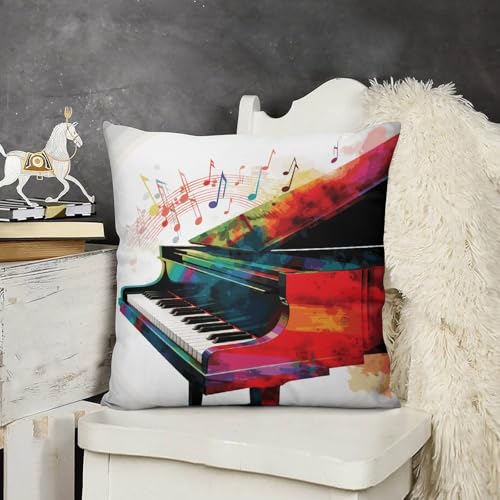 LYDSKGEQ Soft Cozy Throw Pillow Covers Colorful Piano Keyboard Decorative