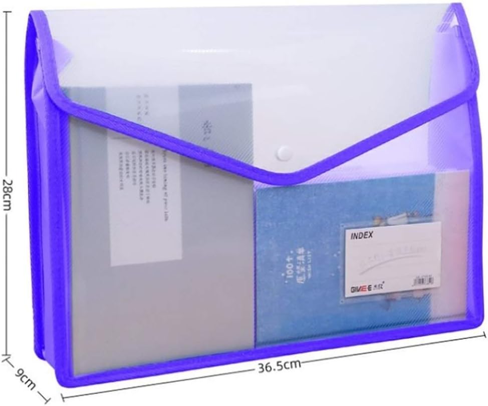 A4 Plastic Wallets, Plastic Folders Document Files Folders Popper Wallet Envelope Pockets Large Capacity with Quick Snap Closure, Card Slot for Office Home School Travel，8 Colors