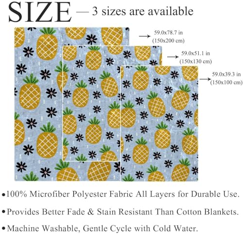 Couverture polaire ananas plaid microfibre doux pour canapé anti-froid - 5