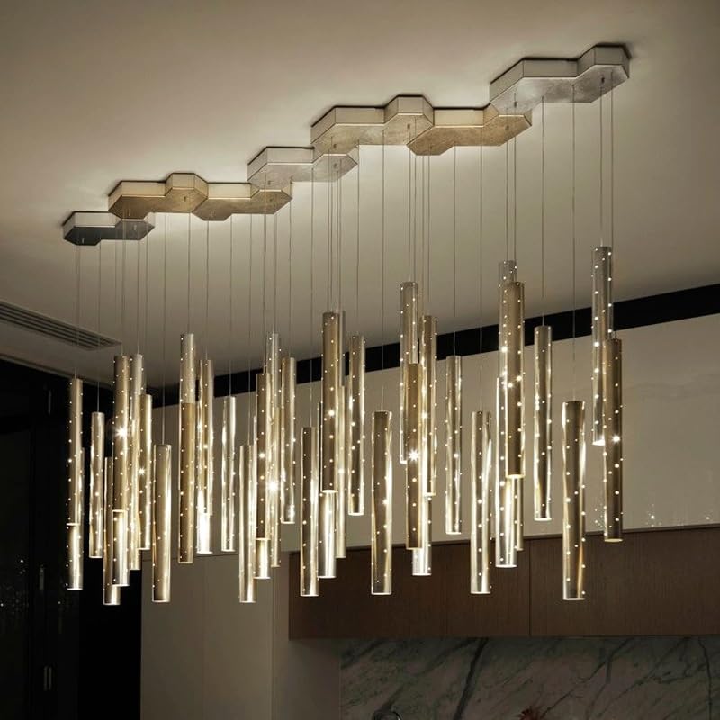 Genérico Lámpara de techo, Lámpara LED de iluminación for comedor, candelabro Combinable nórdico moderno, for decoración del hogar y sala estar(Warm White,24 tubes)