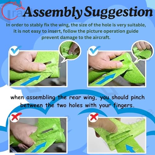 Image of GRAPHENE 2 Pack Hand Throw Flying Glider Plane Foam Aeroplane 17.5inch Aerodynamic Lightweight EPP Paper Airplane Launcher Toy for Outdoor Catapult Aircraft Plane Gift for Kids Boy Girl Multicolor
