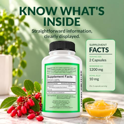 DOCTOR RECOMMENDED SUPPLEMENTS Doctor-Berberine -120vcap Berberine Hcl Supplement