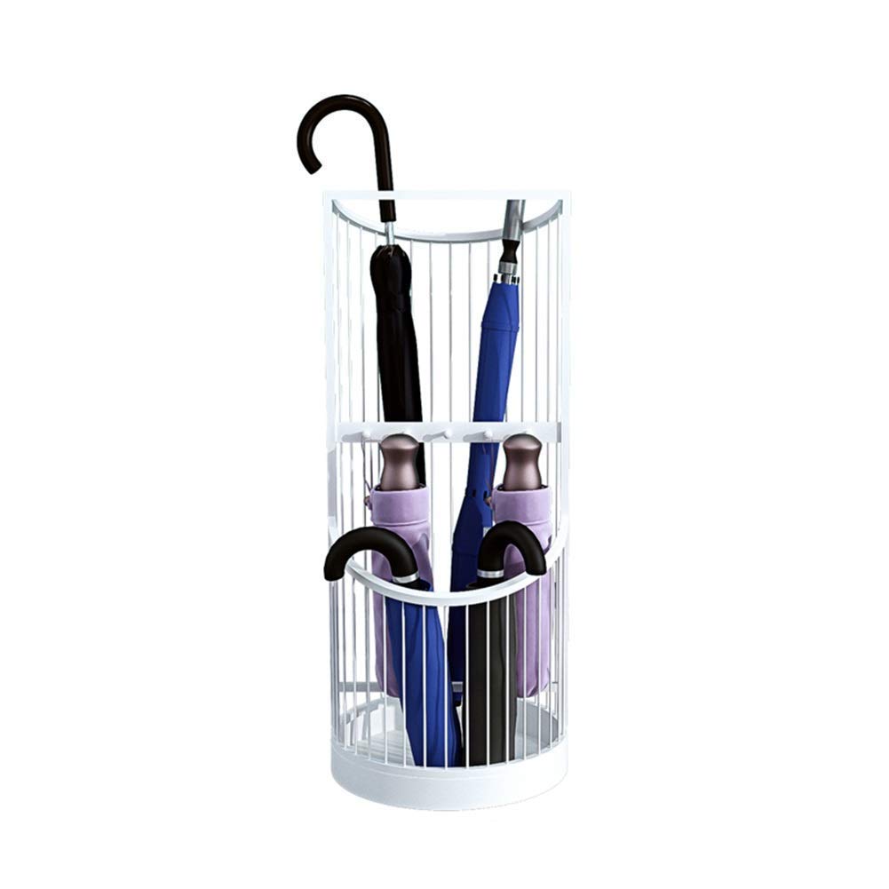 Sywlwxkq Umbrella Holder Racks,Umbrella Stand Metal Wrought Iron Light,Home Hotel Lobby Umbrella Bucket,White,55X25Cm