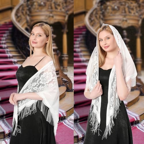 simarro Women Lace Wraps Shawls Soft Mesh Fringe WrapsTriangle Scarf Shawl for Wedding Evening Party Dresses2