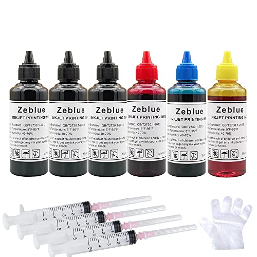 Zeblue 4 Colors Inkjet Printer Ink Refill Kit for Canon All Printers...