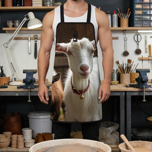 Delantal de trabajo Cute Goat con ajuste y bolsillos miniatura 4