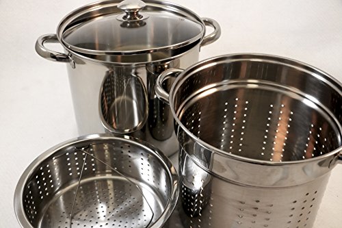 8 Quart 18/10 Stainless Steel 4 Piece Multi-Cookware Set With Encapsulated Base - Thumbnail 2
