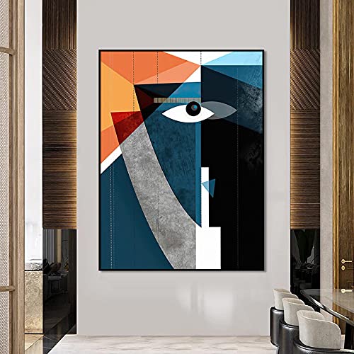 Affiches et impressions salon moderne tableau abstrait géométrique visage